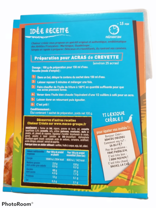 Acras de crevette Chaleur Créole (préparation pour)